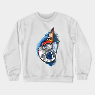 Hand Drawn Elephant Head Side View Crewneck Sweatshirt